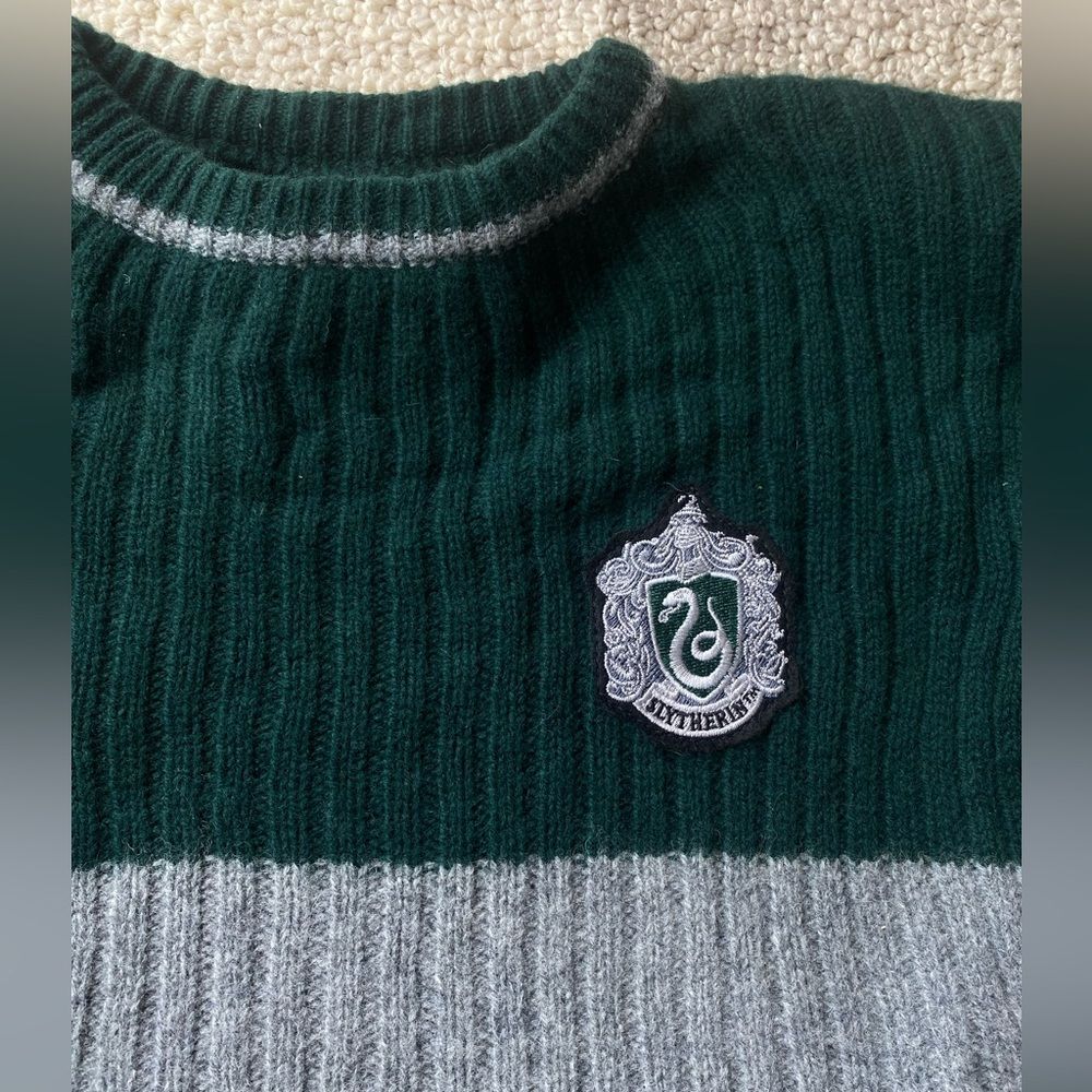 Harry Potter Medium Slytherin Wool Sweater Lambswool Quidditch - Picture 3 of 10